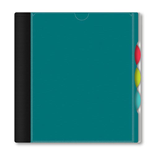 IQ+ iScholar iQ+ 3-Subject Poly Cover Wirebound Notebook, College Ruled, 11 x 8.5 Inch, 150 Sheets, Teal (59904-TL)