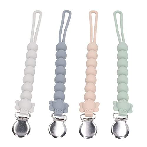 Cadena para Chupete de bebé, Elefante Lindo que Previene la Caída, Clip Simulado de Silicona para Mantas