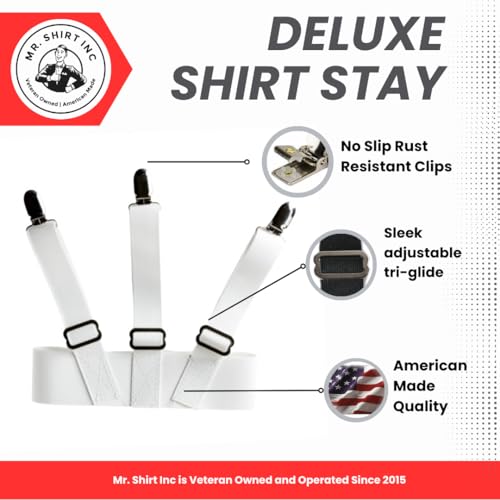 Image of Men's Shirt Stays | Premium Quality Comfortable Material Adjustable Deluxe Shirt Tucker For Men