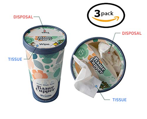 Car Tissue Holder with Soft and Disposable Travel Size Tissue Paper. Convenient Travel