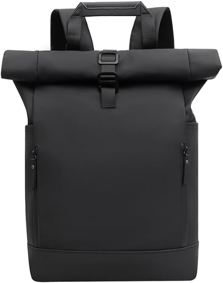 Zaino da uomo generico con chiusura arrotolabile, impermeabile, per computer, lavoro, pendolari, moda, dimensioni 30 x 45 x 14 cm