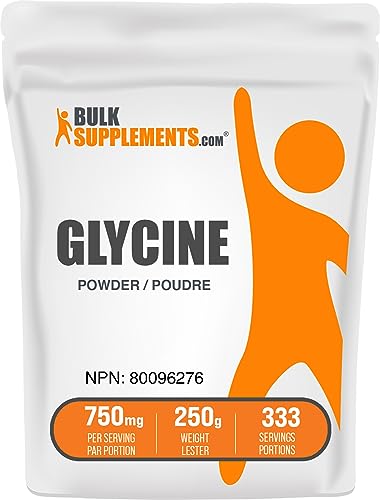 BulkSupplements.com Glycine Powder – Glycine Supplements, Glycine 3000mg – Glycine Amino Acid Supplement, Pure & Gluten Free – 3000mg per Serving, 500g (1.1 lbs) (Pack of 1)