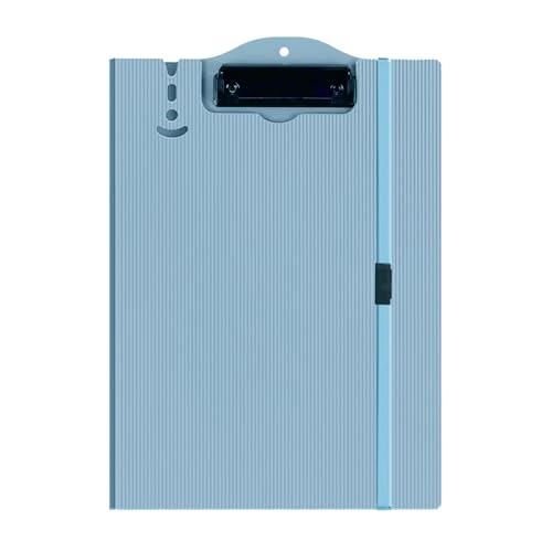 Image of oddpod Vertical A4 Plastic Clipboard with Elastic Strap /Multi-Function Document Paper Storage File Folder with Outer Cover for Students & Professionals - Powder Blue