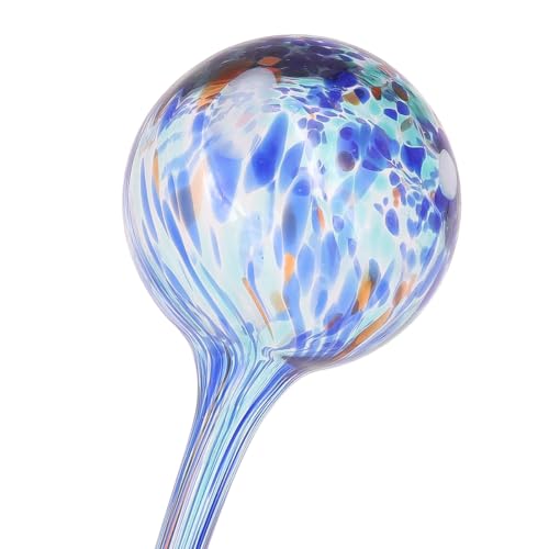 Sarini 4 Pcs Plant Watering Globes Stakes,Self Watering Feeding System,Hand-Blown Colorful Glass Plant Watering Devices,Automatic Waterers Aqua Ball Drip Feeders - Image 3