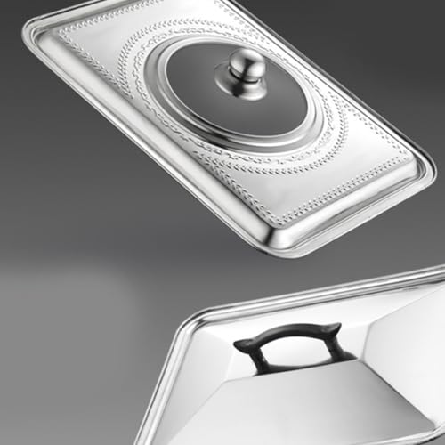 Couvercle antiprojections rectangulaire en acier inoxydable pour protection de cuisson - 4