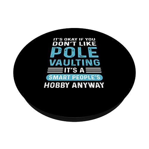 Pole Jumping. High Jump. Pole Vault PopSockets Swappable PopGrip, Black - Image 2
