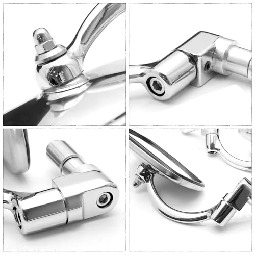 Retrovisores de aluminio cromado generales para manillar de 22mm 4