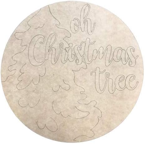 Oh Christmas Tree, 12'' Wood Door Hanger, Paint by Line (Sizes 10"-30")