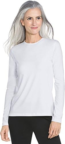 Coolibar UPF 50+ Women's Morada Everyday Long Sleeve T-Shirt - Sun Protective (3X- White)