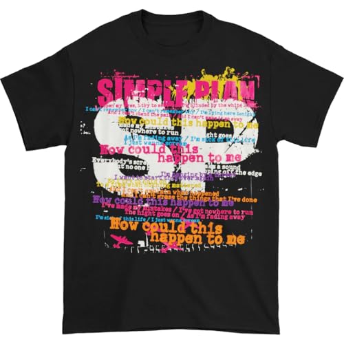 UR ANMEI VTG Simple Plan Lyrics Heavy Cotton Black T Shirt Unisex Black M
