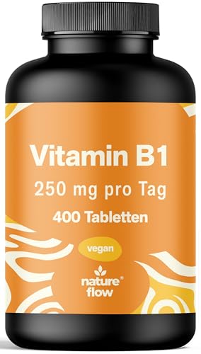 Vitamin B1 Hochdosiert - 400 Tabletten mit 250mg - Vitamin B 1 Thiamin - Vit B1 Laborgeprüft Vegan & Produziert in Deutschland - Verpackung kann variieren