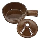 HAKIDZEL Earthenware Cooking Pot with Lid 1.5L Microwave Safe Casserole Clay Stew Pot for Soup and Rice