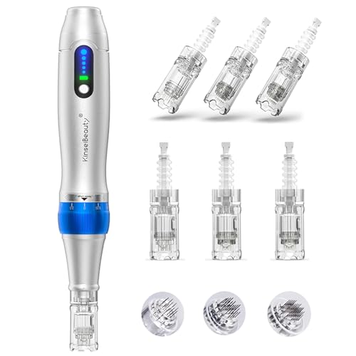 KinseiBeauty Professional Microneedling Pen with 5-Speed Ultima A6 Pro Wireless Adjustable Micro Needling Microneedle Machine w/2 * 12pin 2 * 24pin 2 * 36pin Replacement Cartridges Needles