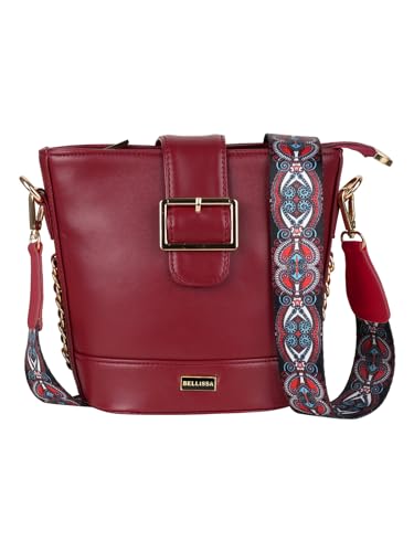 BELLISSA Maroon Crossbody Sling Bag – Trendy & Practical for Girls Travel, Office, & Business (B0CV5S4RJX) Amazon Price History, Amazon Price Tracker