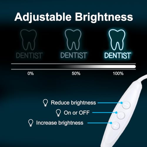 Image of Tooth Dentist Neon Sign Dential Clinic Hospital Open LED Light