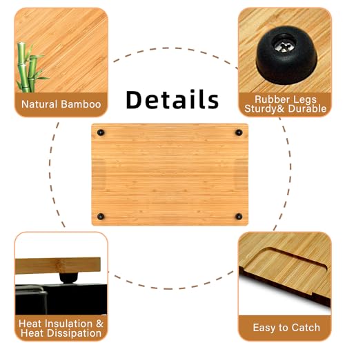 Tabla de cortar de bambú compatible con horno doble Ninja miniatura 4