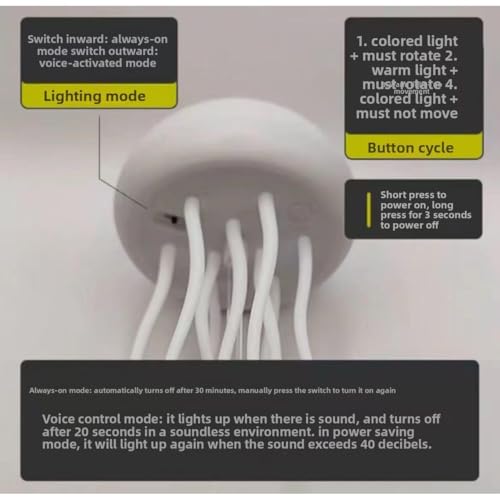 Lámpara de mesa medusa con control por voz y luces LED USB miniatura 2