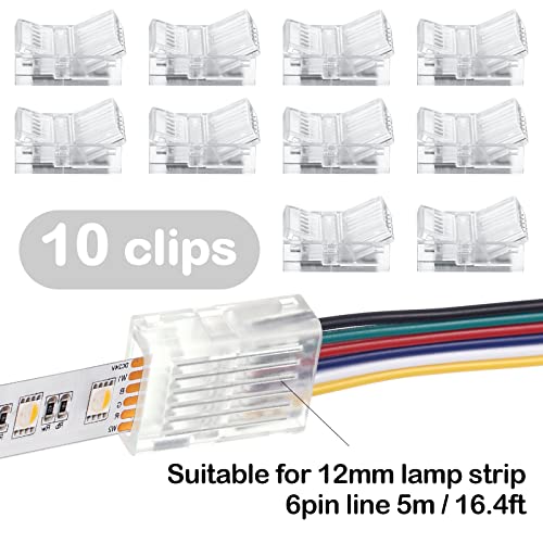 Image of 10 Packs Solderless LED Strip Connector Transparent Track Lighting Connectors Wire Strip Lights 16.4 ft Extension Cable Wire Cord for LED Light Speaker Electrical System
