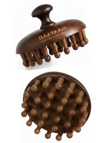 Image of 28 Teeth Natural Wood Hair and Scalp Massager Comb,Stress Relief & Detox Shampoo Brush,Wet and Dry Application for Reducing Dandruff and Stimulates Hair Growth - Onion & Rosemary HairOil Combo (28 Teeth Wooden Scalp Massager & Rosemary - Onion Hair Oil Combo)