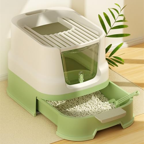 Arenero cerrado para gatos con tapa y bandeja deslizante miniatura 7