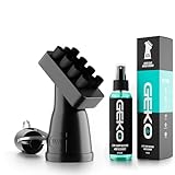 Geko Golf Club Brush and Cleaner System with Magnetic Attachment, Golf Club Cleaning Brush for Grooves, Grips, Irons and Balls