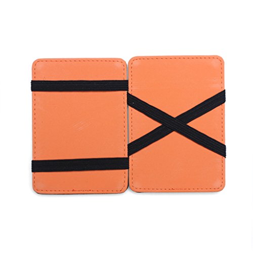 Generic New Mens MAGIC MONEY CLIP Leather Wallet Slim Money Clip Slim Wallet (Orange)