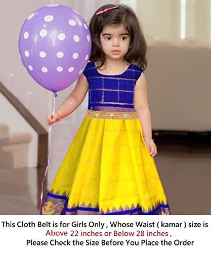 Zardosi Work Golden Cloth Kamarbandh Waistband Belly Belt for Girls' Traditional Dresses (Stretchable Size 22-28 inches)4