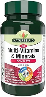 Natures Aid Multivitamins and Minerals, 90 Count (Pack of 1), (Packing may vary)