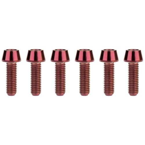 Image of Titanium Ti DIN912 M4 8 10 12 15 20mm Tapered Head Hex Bolts Bicycle Screws Pack of 6 (Burgundy, M4x12mm)