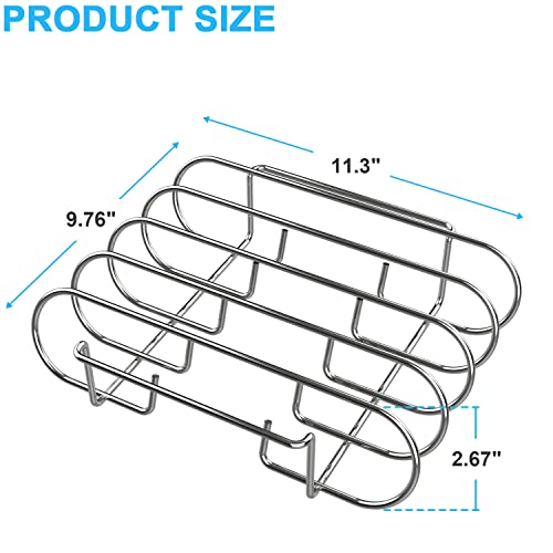 Tailgriller 2 Pack Rib Rack, Stainless Steel Non-Stick Standing Roasting Stand, Holds 4 Ribs for Grilling Barbecuing & Smoking, BBQ Accessories for Gas Smoker or Charcoal Grill