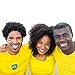 Brazil Flag Face Paint - Green Yellow Green 3 Colors Stripe Fan Brush Stick, Face and Body Paint for Brazilian National Day, Cosplay, Party, Football Supporters World Cup Euros Sports Events (2 Pack)