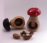 Sables & Reflets 2 Casses Noix/Amandes/Noisettes/Forme de Champignon/Bois d'hêtre d'europe