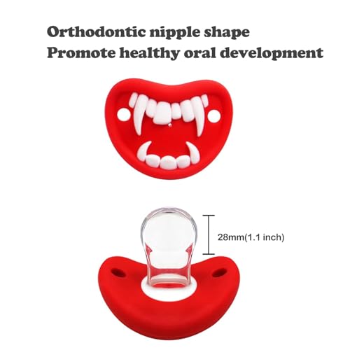 Image of 2Pcs Funny Baby Pacifier, Buckteeth Pacifiers for 0-18 Months Babies, Fangs Pacifiers, Funny Gift for Newborns, Infants & Toddlers