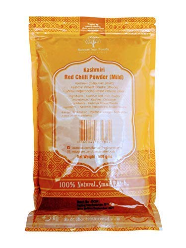 Kashmiri Terra rossa di peperoncini rossi Polvere di Chilli Indiana (Grande confezione ricamabile 500g)