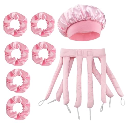 Octopus Heatless Curler 8-Piece Set with 56x36cm Rollers and 30cm Cap Heatless Curlers Long Hair Overnight Curl Creation for Damaged Hair Quick Styling Solution