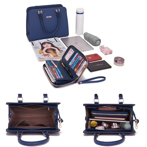 Image of Qiyuer Satchel Purses For Women Handbag And Wallet Set Tote Bag | Premium Vegan Leather,Matching Wallet,RFID Blocking,Work,Casual