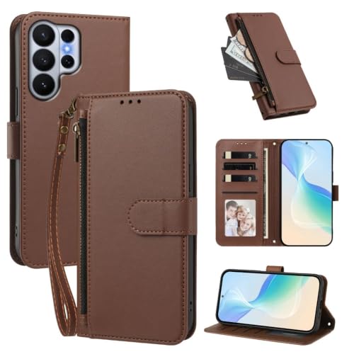 Étui Galaxy A23 marron anti-choc avec fermeture magnétique de sécurité