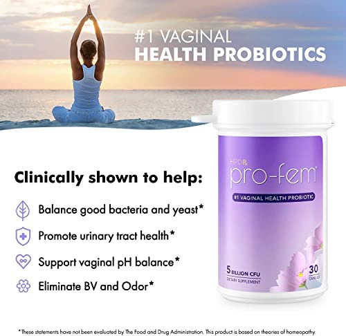 Image of HPD Rx Pro-Fem #1 Vaginal Health Probiotic | Vaginal Probiotics | Clinically Proven to Promote Yeast & PH Balance, Urinary Tract Health | Feminine Probiotics | Works in 7 Days | 30 Capsules | 6-Pack