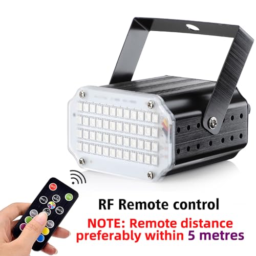 Mini Stroboskop Licht, 48 LED Disco Licht Partylicht Strobe Light mit Fernbedienung, Sound Aktiviert Flash Speed Control RBG Blitzlichter für DJ Halloween Karaoke Party in Kleinen Räumen, mit Adapter