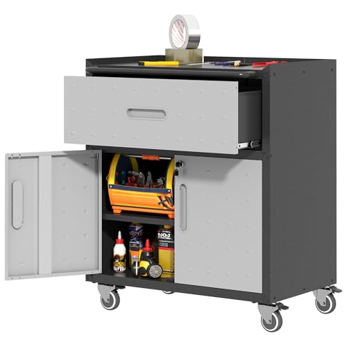 Image of Metal Storage Cabinet for Garage, Tool Cabinet, Utility Cabinet