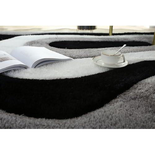 Image of Handmade Shaggy Pure Microfiber Smooth & Anti-Skid Carpets for Bedroom & Living Room, 2 inch Thickness Size- 6X9 Feet