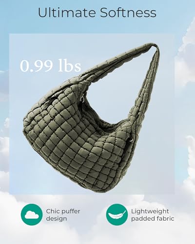 Image of Puffer Tote Bag, Quilted Tote Bag Crossbody Bags for Travel, Gym, Work