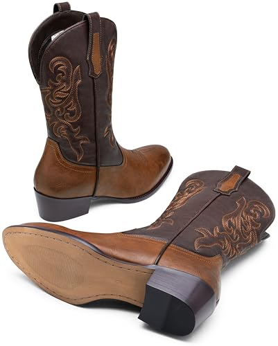 Image of Jousen Cowboy Boots for Men Round Toe Side Zipper