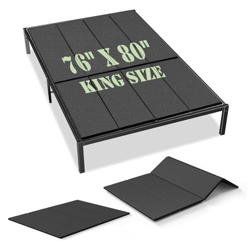 Voyla Upgraded S-Curved Rib Bunkie Board King Size 76"x 80" 10mm Heavy Duty Under Mattress Bed Support Slats - Breathable, Noise Minimizing, Moisture Resistant Bunkieboards