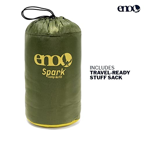 Image of ENO, Eagles Nest Outfitters Spark Camp Quilt Hammock Blanket and Sleeping Bag, Evergreen
