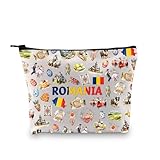 Zuo Bao Romania Inspired Gifts Romania Lover Gift Romanian Gift Romania Flag Cosmetic Bag Romania Proud Gift (ROMANIA)