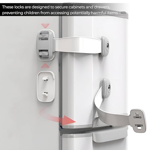Image of Bembika Furniture Safety Locks for Kids, Child Safety Lock for Fridge, Drawers, Cupboard, Cabinet, Window Safety Multifunction Accessories for Baby and Toddlers Grey - 1 Pcs