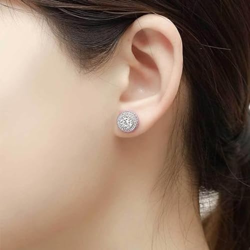 14K Gold Round Densely Set Moissanite Earrings, Hip-Hop Style Earrings, Perfect for Celebrating Milestones or Urban Fashion Lovers,Dad Gift3