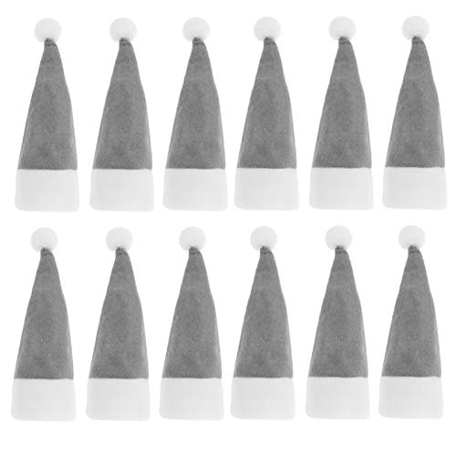 DOITOOL 24pcs Christmas Bottle Caps Decorative Holders for Tableware Cute Santa Hat Design Reusable Lightweight for Forks and Cutlery for Christmas Storage Bags