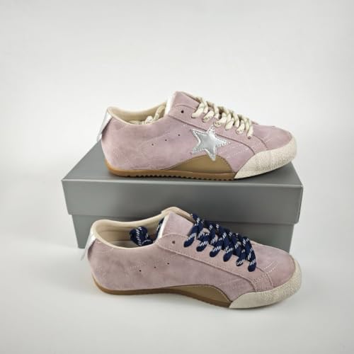 Women’s Fashion Star Leather Sneakers Lace Up Walking Tennis Running Shoes2